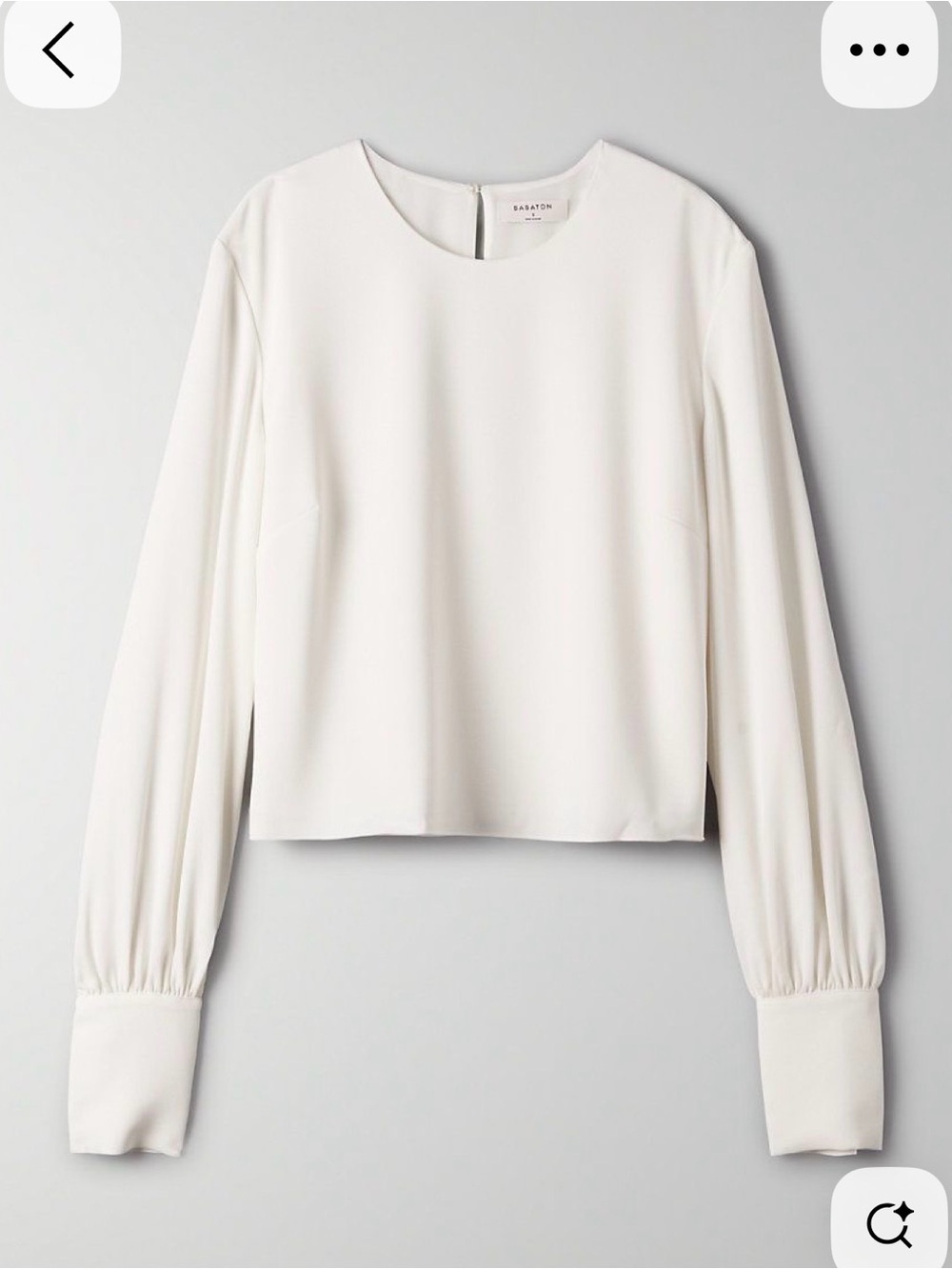 Aritzia Babaton Parsons White Long-Sleeve Blouse